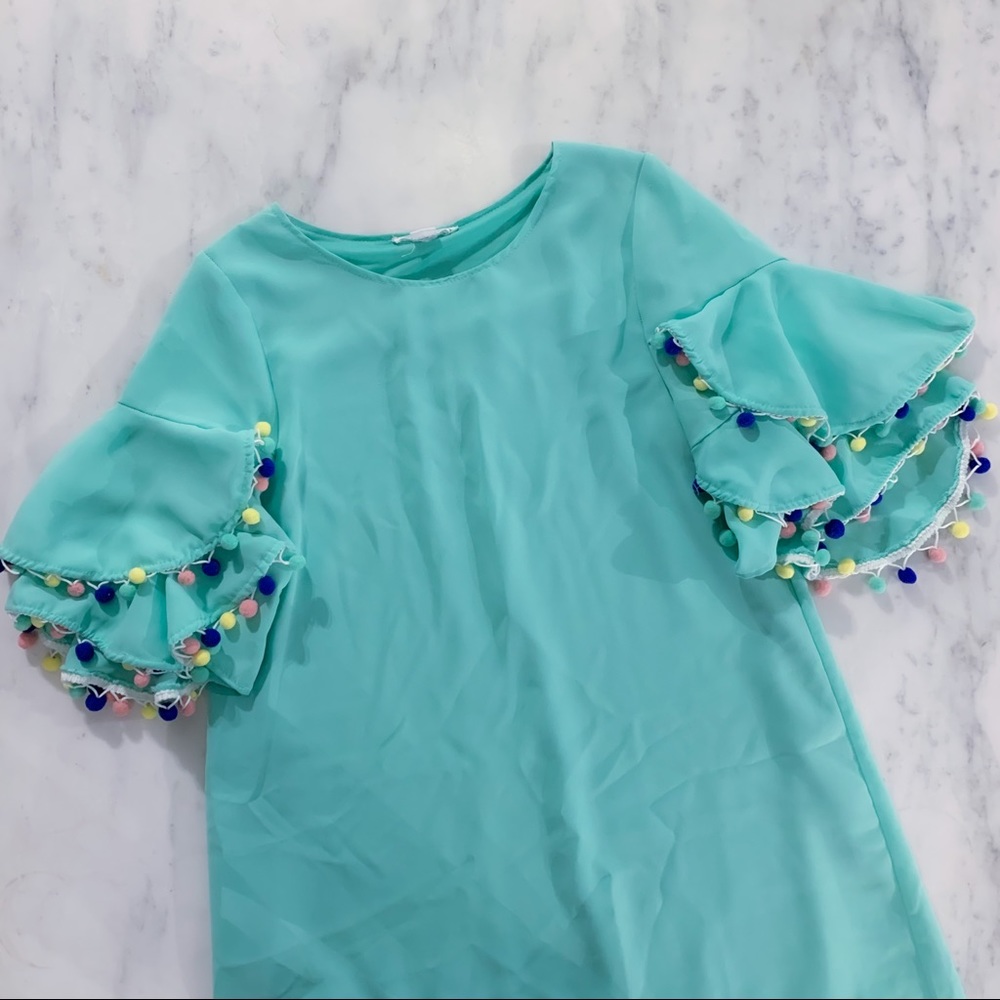 Mint Ruffle Sleeve Day Dress - Picture 11 of 13
